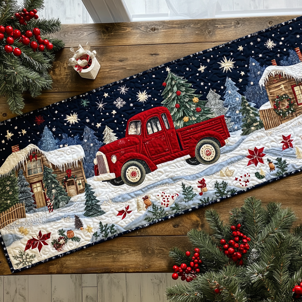 Frosted Wonderland Quilted Table Runner VTQ-Myprintsy