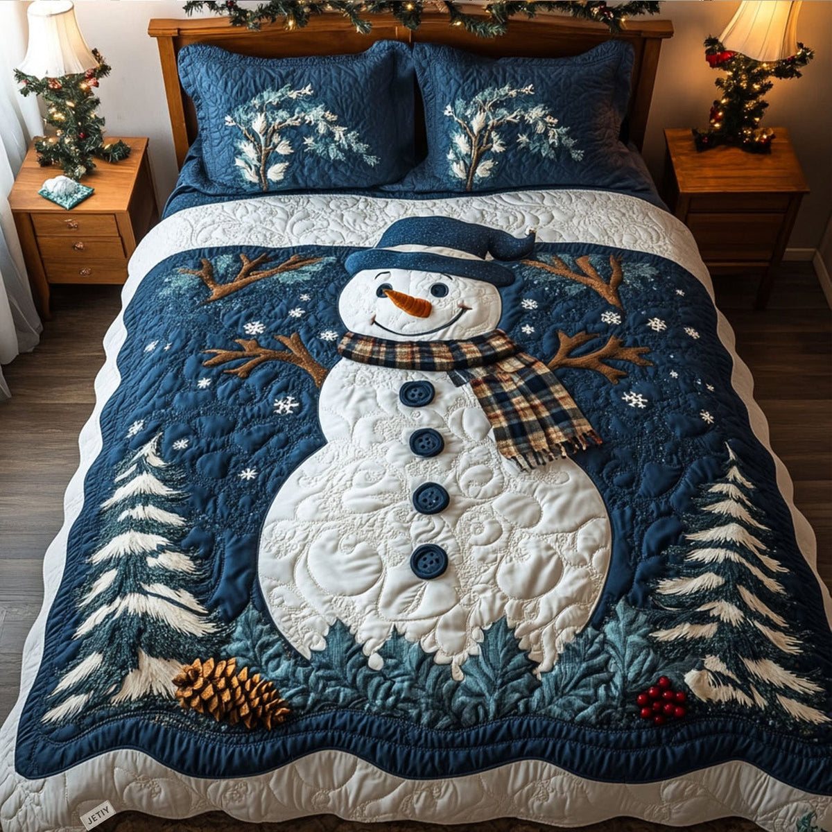 Frosty Festivities -Piece Quilted Bedding Set VTQ-Myprintsy