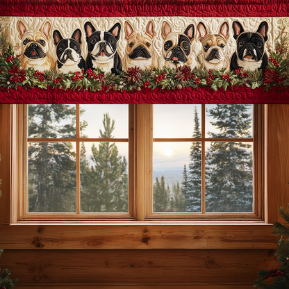 Frosty Frenchie Charm Quilted Valance VTQ-Myprintsy