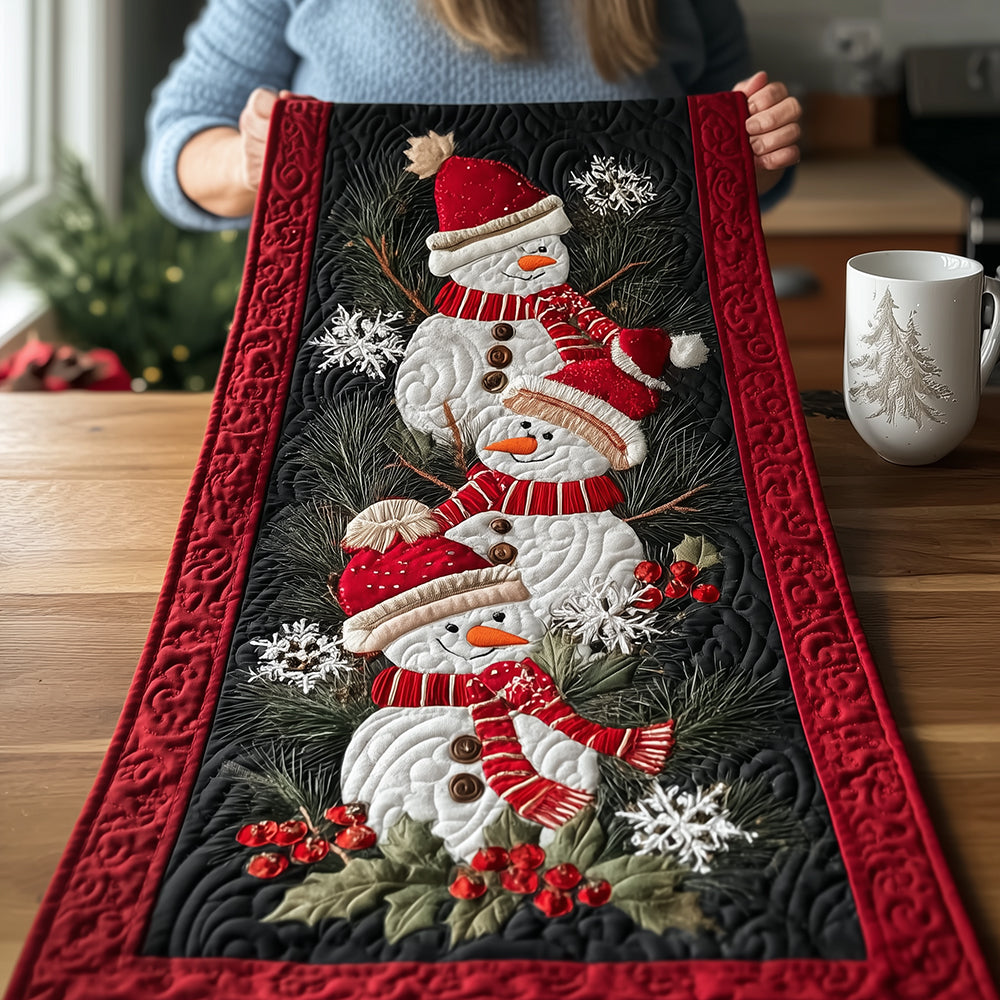 Frosty Friends Parade Quilted Table Runner VTQ-Myprintsy