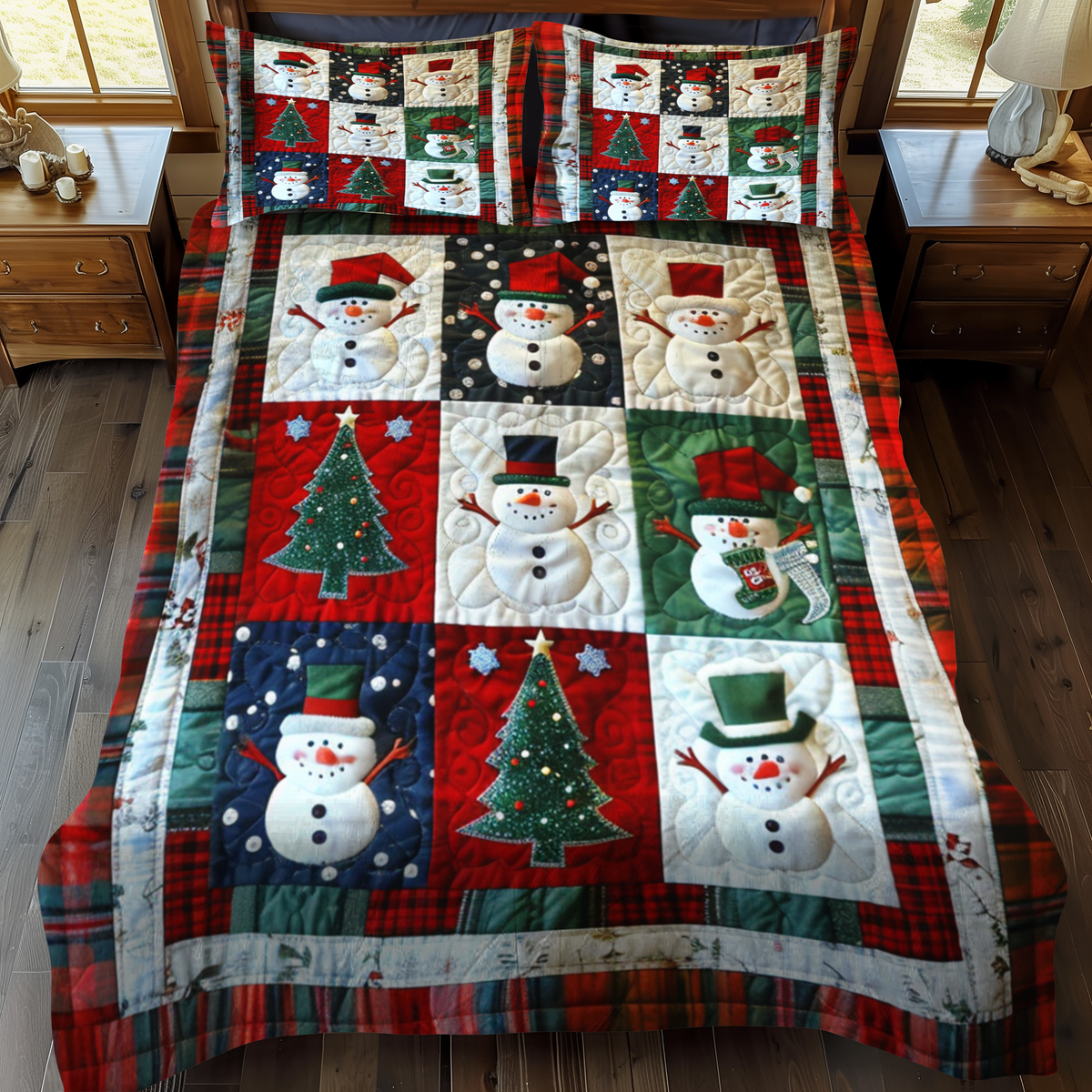 Frosty Friends -Piece Quilted Bedding Set VTQ-Myprintsy