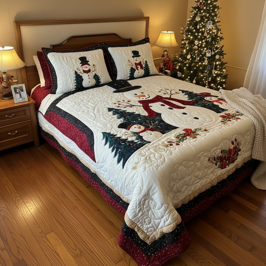 Frosty Friends -Piece Quilted Bedding Set VTQ-Myprintsy