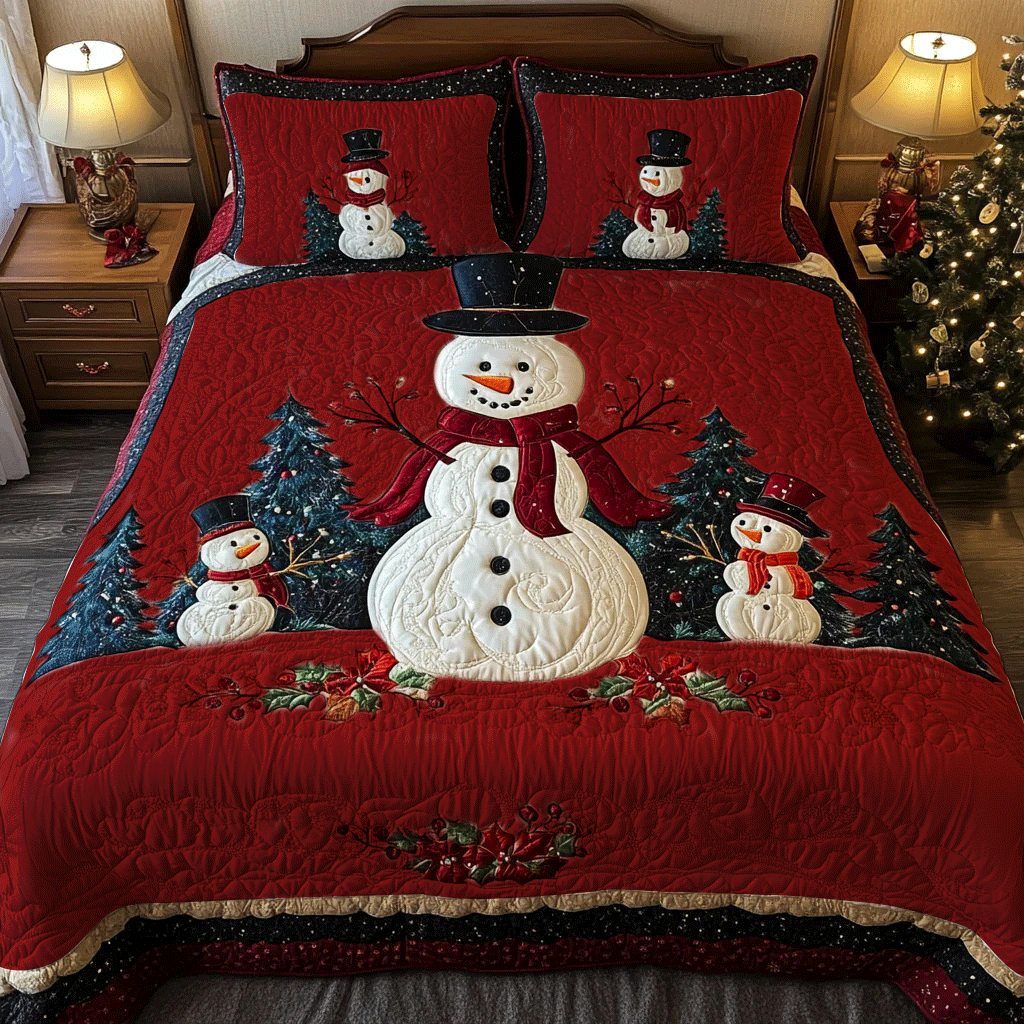 Frosty Friends V -Piece Quilted Bedding Set VTQ-Myprintsy