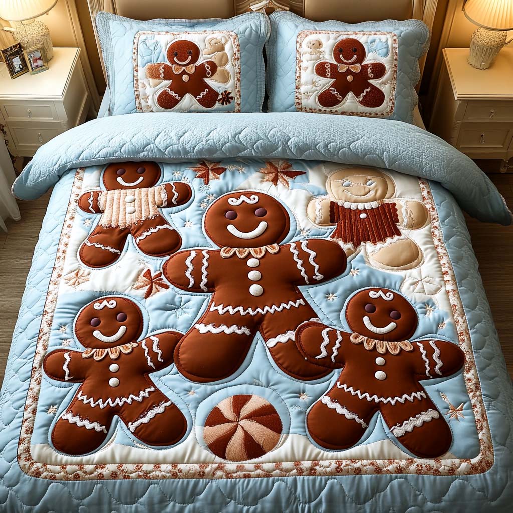 Frosty Ginger Kids -Piece Quilted Bedding Set VTQ-Myprintsy