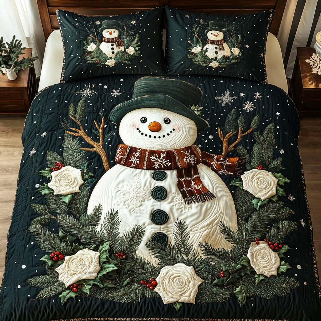Frosty Joy -Piece Quilted Bedding Set VH VTQ-Myprintsy