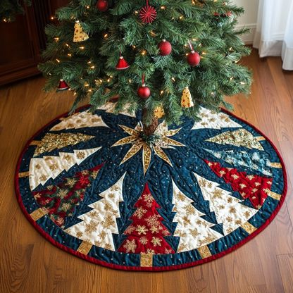 Frosty Jubilee Quilted Christmas Tree Skirt VTQ-Myprintsy