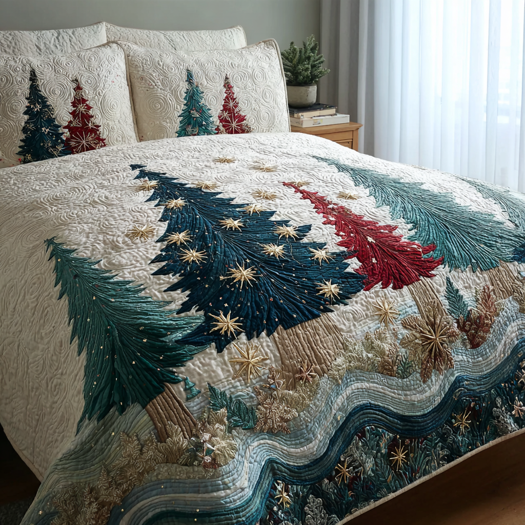 Frosty Night -Piece Quilted Bedding Set VTQ-Myprintsy