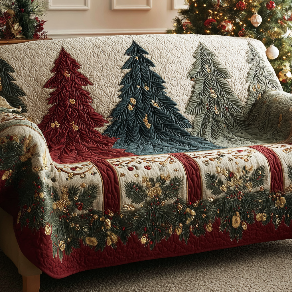 Frosty Night Quilted Sofa Cover VTQ-Myprintsy