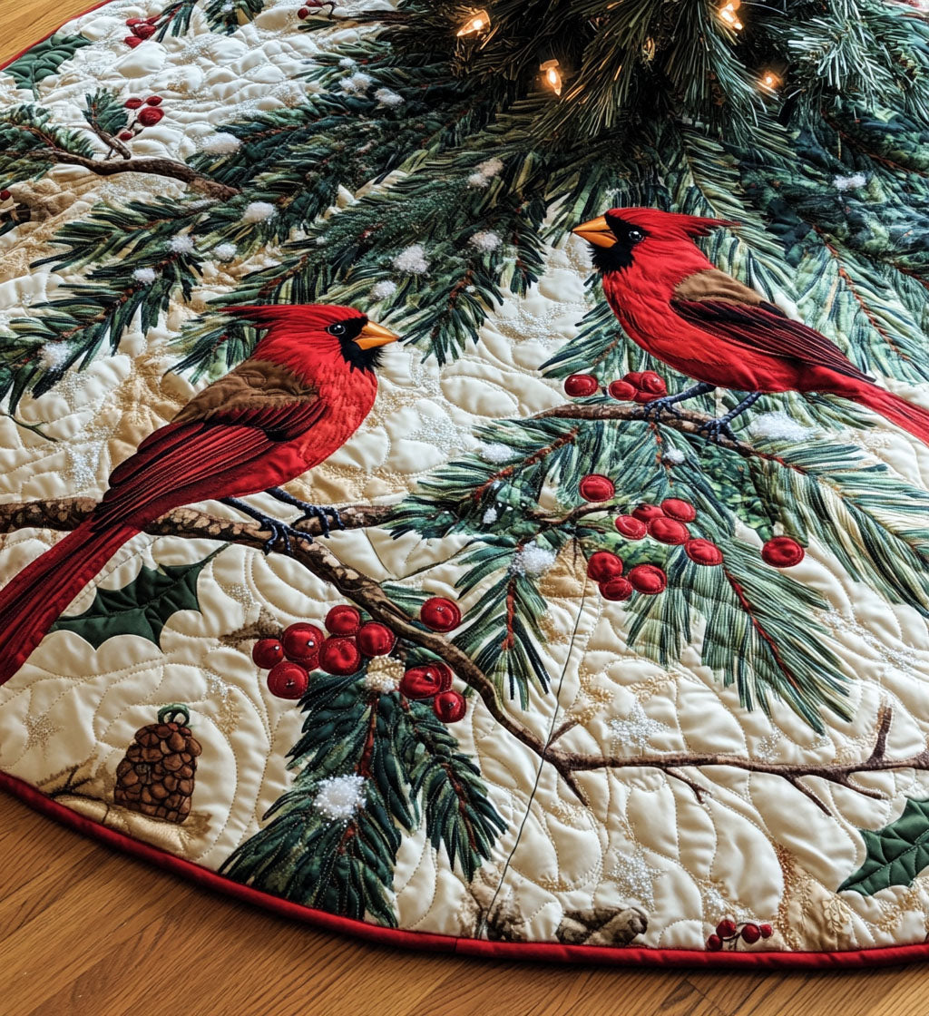 Frosty Nightfall Quilted Christmas Tree Skirt VTQ-Myprintsy