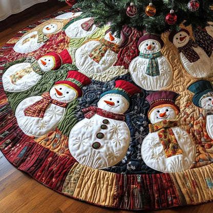Frosty Parade Christmas Quilted Tree Skirt VTQ-Myprintsy