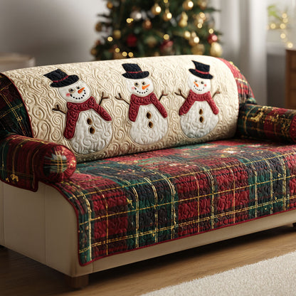 Frosty Plaid Quilted Sofa Cover VTQ-Myprintsy