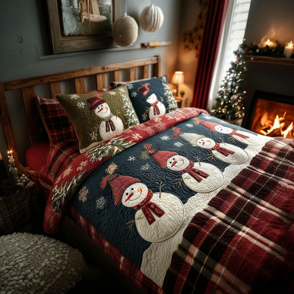 Frosty Sleigh -Piece Quilted Bedding Set VTQ-Myprintsy