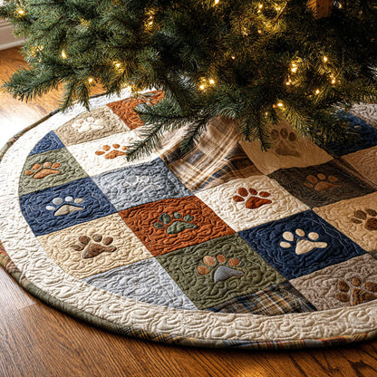 Frosty Steps Christmas Quilted Tree Skirt-Myprintsy