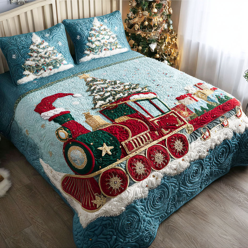 Frosty Tracks -Piece Quilted Bedding Set VTQ-Myprintsy