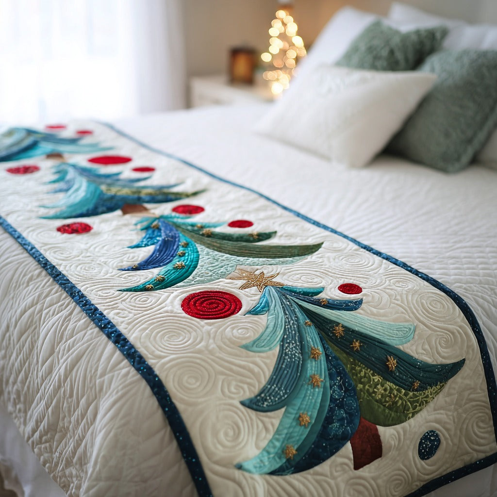 Frosty Whirl Quilted Bed Runner VTQ-Myprintsy
