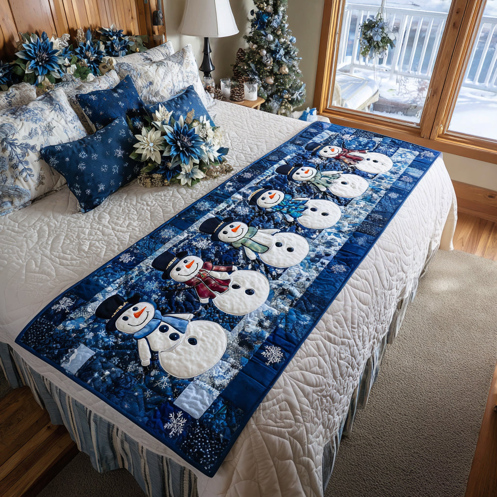 Frosty Winter Joy Quilted Bed Runner VTQ-Myprintsy