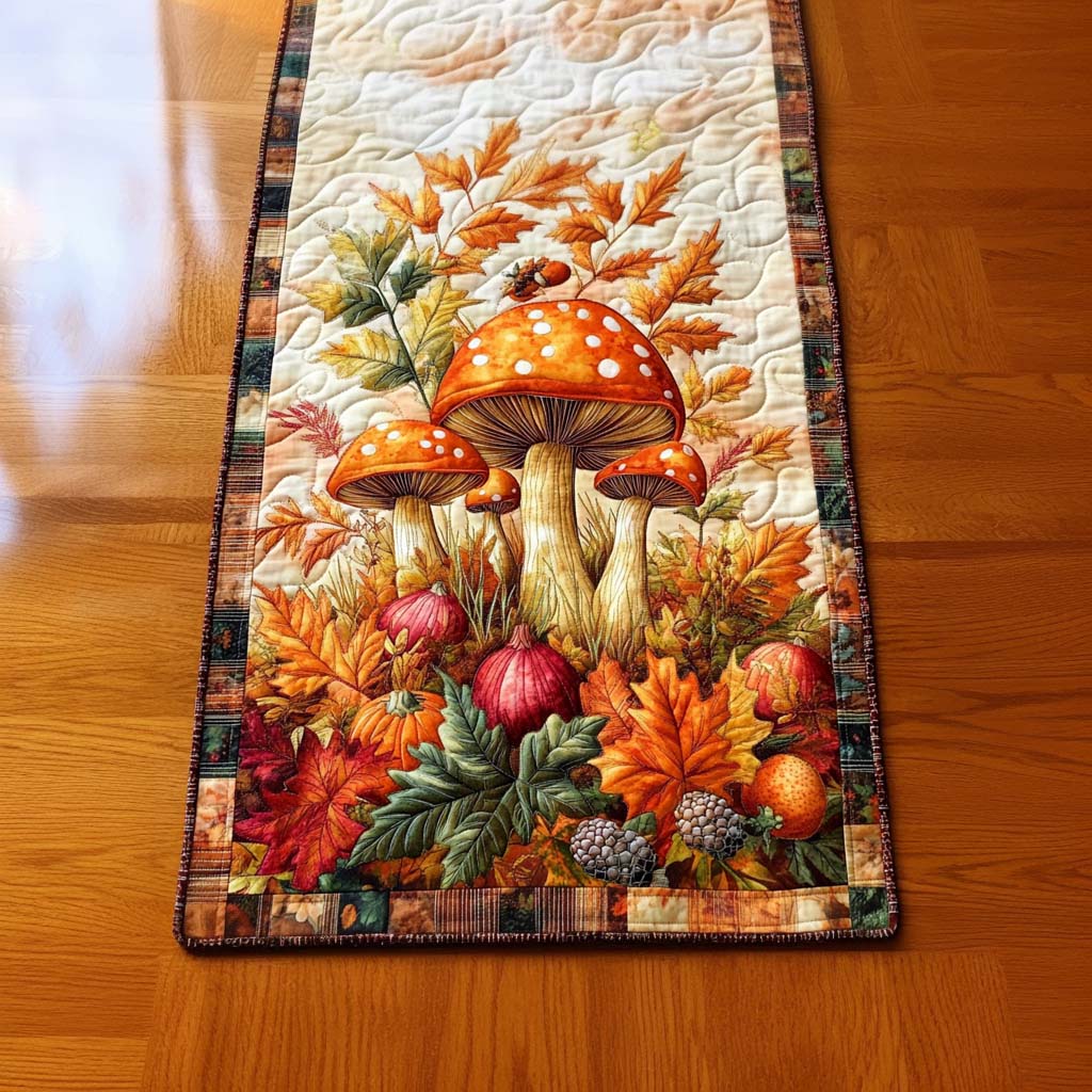 Fungi Festivities Quilted Table Runner VTQ-Myprintsy