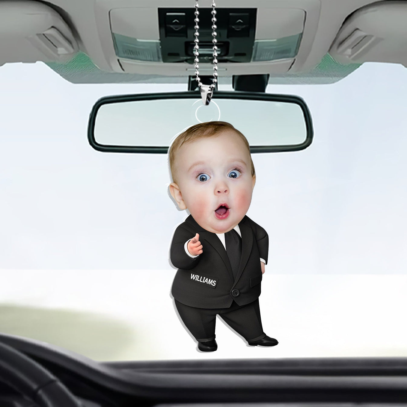 Funny Boss Baby – Suit Up Your Ride - Personalized Acrylic Car Hanger-Myprintsy