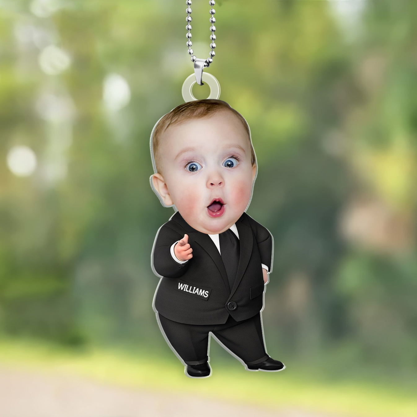 Funny Boss Baby – Suit Up Your Ride - Personalized Acrylic Car Hanger-Myprintsy