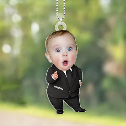Funny Boss Baby – Suit Up Your Ride - Personalized Acrylic Car Hanger-Myprintsy