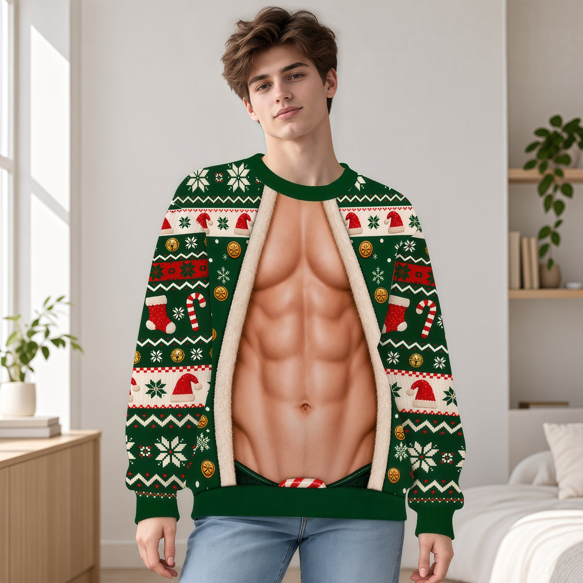 Funny Christmas Wool Sweater – Festive Holiday Sweater for Couples-Myprintsy