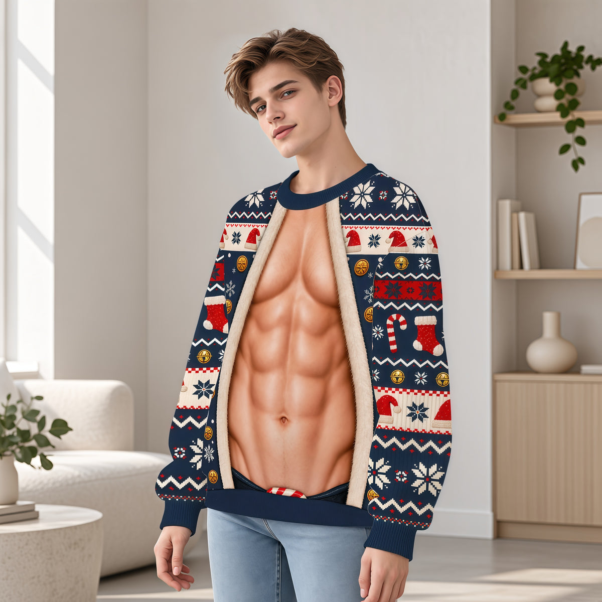 Funny Christmas Wool Sweater – Festive Holiday Sweater for Couples-Myprintsy