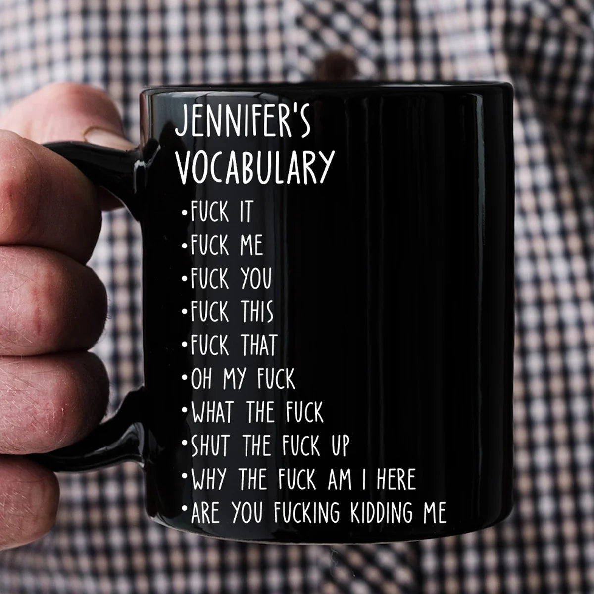 My Work Lexicon - Personalized Funny Black Mug