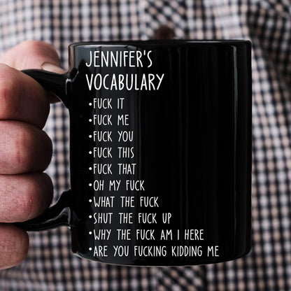 My Work Lexicon - Personalized Funny Black Mug