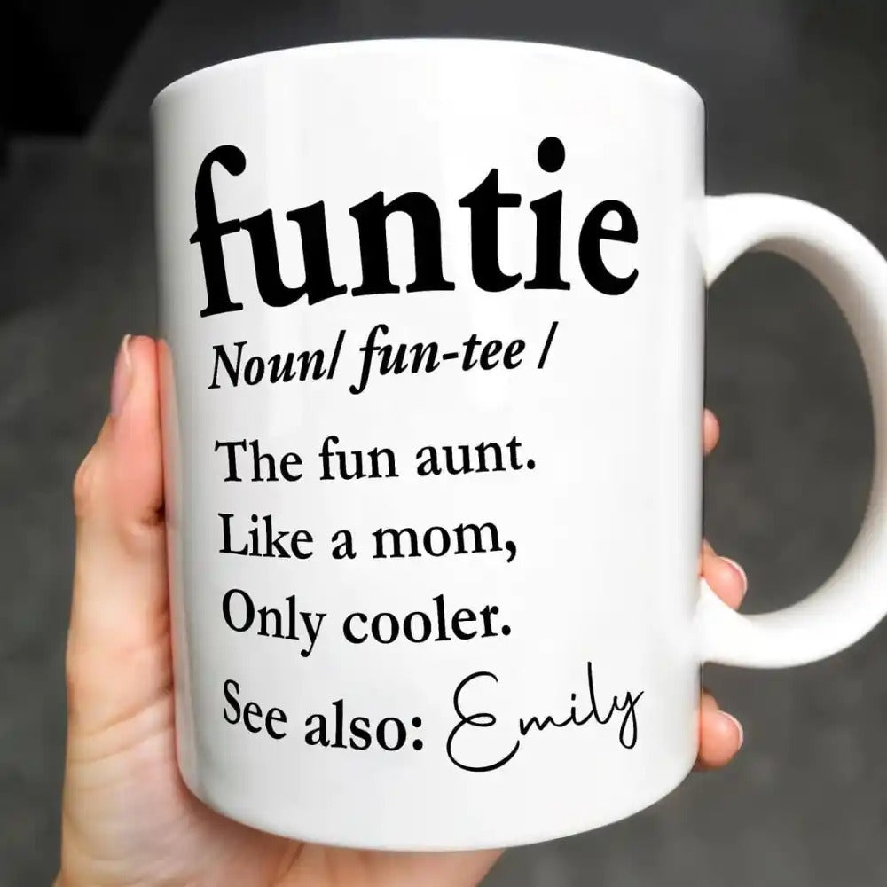 Funtie Like A Mom Only Cooler, Personalized Coffee Mug, Gift For Aunt-Myprintsy