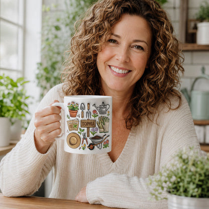 Gardening Inspired - Personalized Coffee Mug - Gift for Garden Enthusiast-Myprintsy