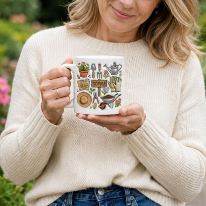 Gardening Inspired - Personalized Coffee Mug - Gift for Garden Enthusiast-Myprintsy