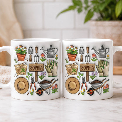 Gardening Inspired - Personalized Coffee Mug - Gift for Garden Enthusiast-Myprintsy