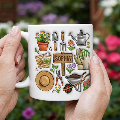 Gardening Inspired - Personalized Coffee Mug - Gift for Garden Enthusiast-Myprintsy