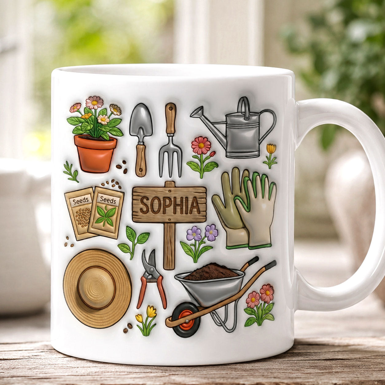 Gardening Inspired - Personalized Coffee Mug - Gift for Garden Enthusiast-Myprintsy