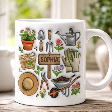 Gardening Inspired - Personalized Coffee Mug - Gift for Garden Enthusiast-Myprintsy