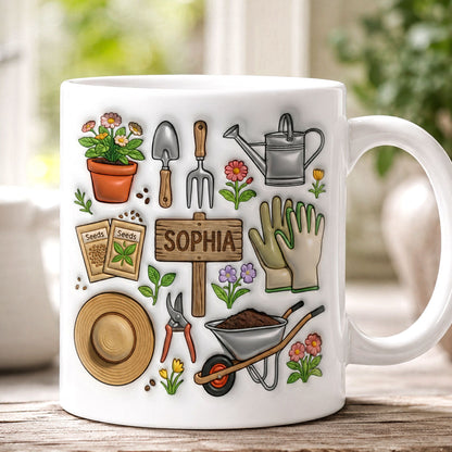Gardening Inspired - Personalized Coffee Mug - Gift for Garden Enthusiast-Myprintsy