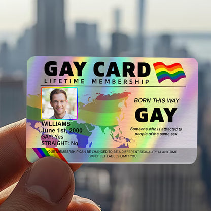 Gay Card, Lifetime Membership - Personalized Aluminum Wallet Card-Myprintsy