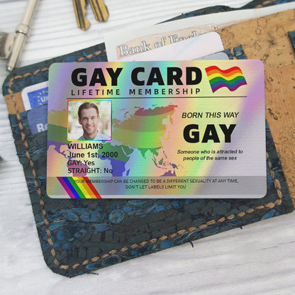 Gay Card, Lifetime Membership - Personalized Aluminum Wallet Card-Myprintsy