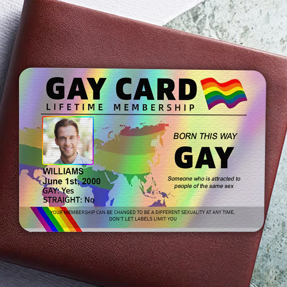 Gay Card, Lifetime Membership - Personalized Aluminum Wallet Card-Myprintsy