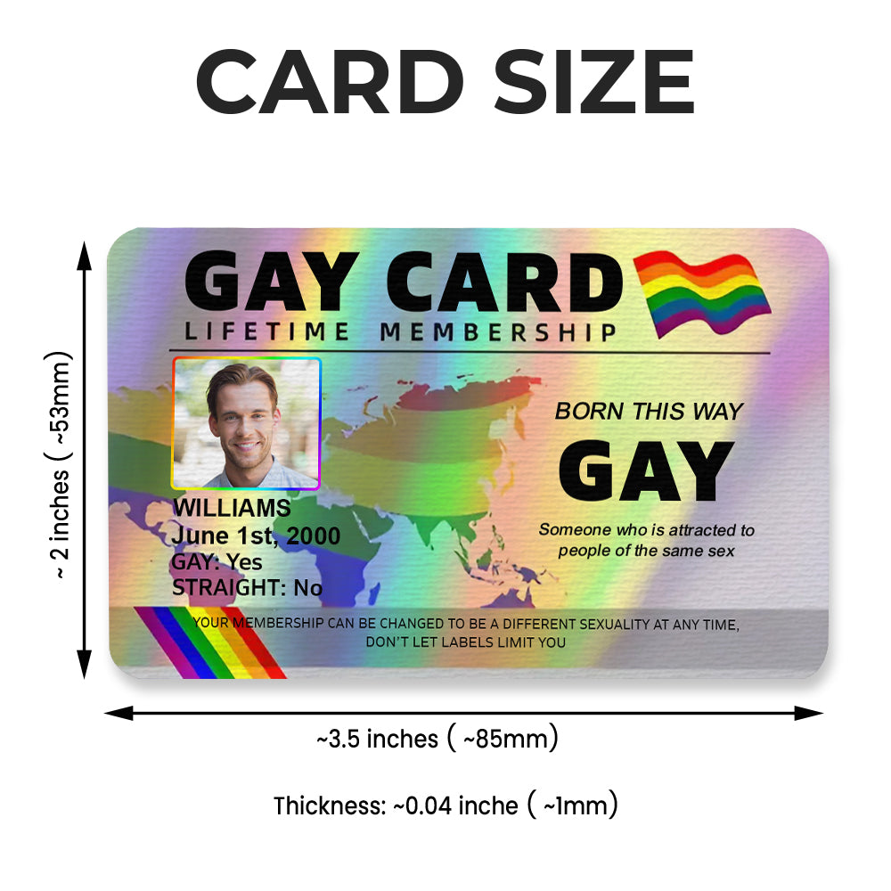 Gay Card, Lifetime Membership - Personalized Aluminum Wallet Card-Myprintsy