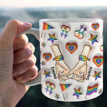 Gay Les LGBT Love Together Since - Personalized LGBT Support Mug-Myprintsy