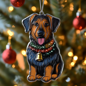 German Shepherd Christmas Charm Mica Ornament VTQ-Myprintsy