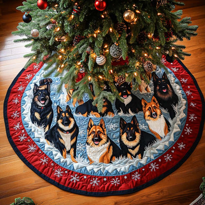 German Shepherd Elegance Christmas Quilted Tree Skirt-Myprintsy