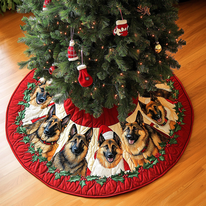 German Shepherd Xmas Joy Christmas Quilted Tree Skirt VTQ-Myprintsy