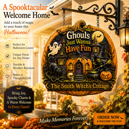 Ghouls Just Wanna Have Fun - Personalized Custom Shaped Metal Sign - Gift For Halloween-Myprintsy
