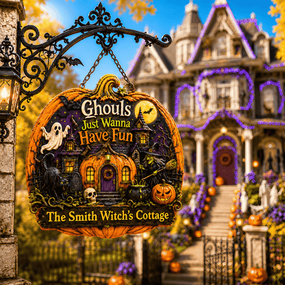 Ghouls Just Wanna Have Fun - Personalized Custom Shaped Metal Sign - Gift For Halloween-Myprintsy