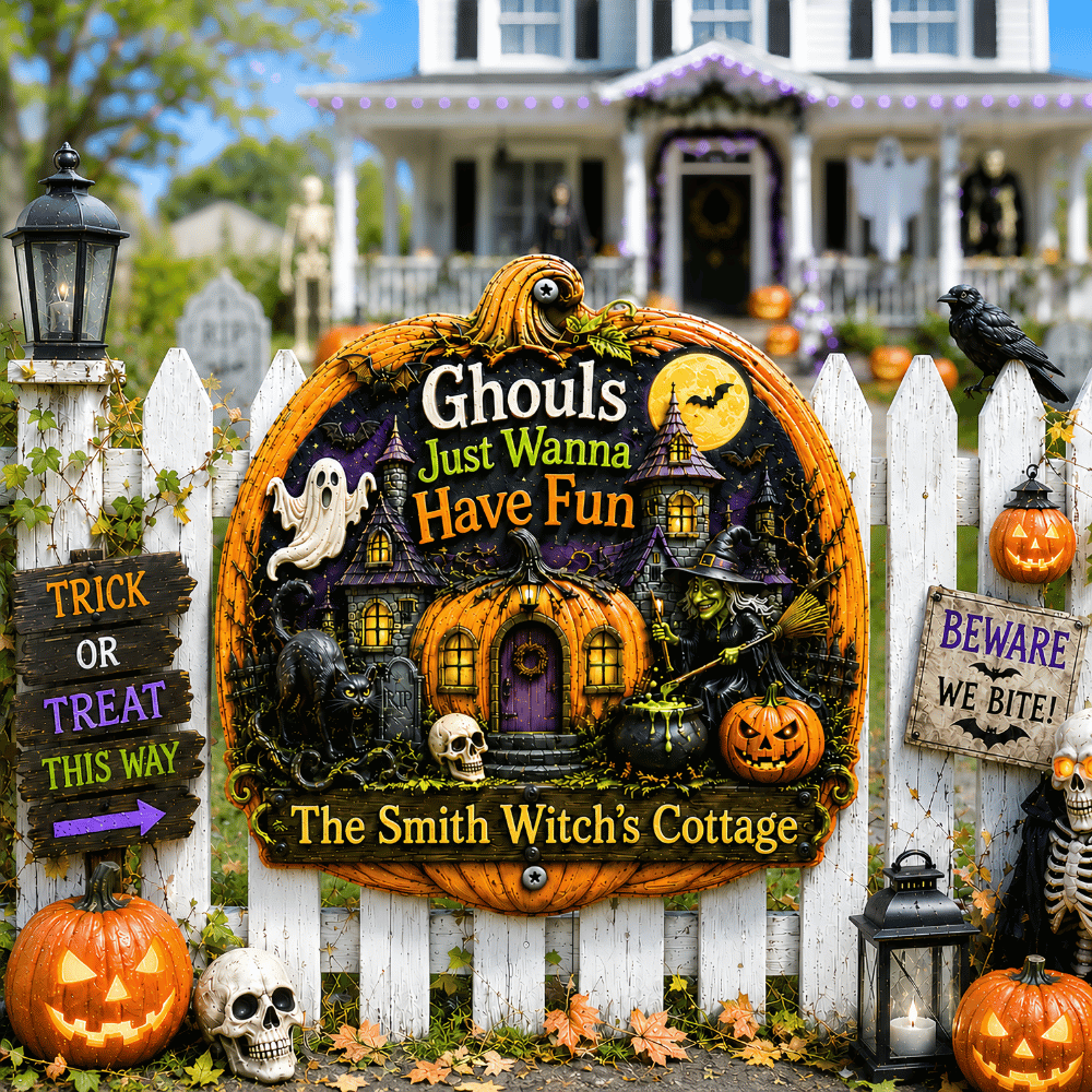 Ghouls Just Wanna Have Fun - Personalized Custom Shaped Metal Sign - Gift For Halloween-Myprintsy
