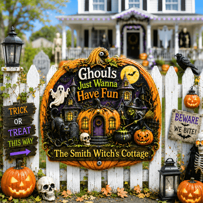 Ghouls Just Wanna Have Fun - Personalized Custom Shaped Metal Sign - Gift For Halloween-Myprintsy
