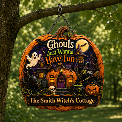 Ghouls Just Wanna Have Fun - Personalized Custom Shaped Metal Sign - Gift For Halloween-Myprintsy