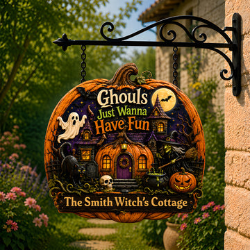 Ghouls Just Wanna Have Fun - Personalized Custom Shaped Metal Sign - Gift For Halloween-Myprintsy